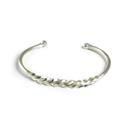 Fulani Silver Plated Brass Twist Bracelet