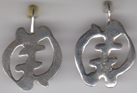 Sterling Silver "Gye Nyame" Earrings Short Loop Mount