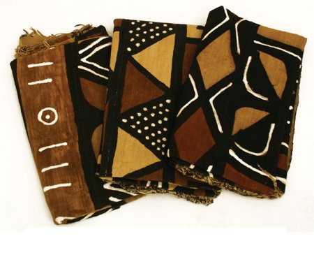 Mud Colth Fabric - Mustard Black Brown "Made in Africa"