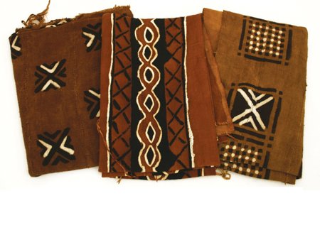 Mud Colth Fabric - Mustard Black Brown 2 "Made in Africa"