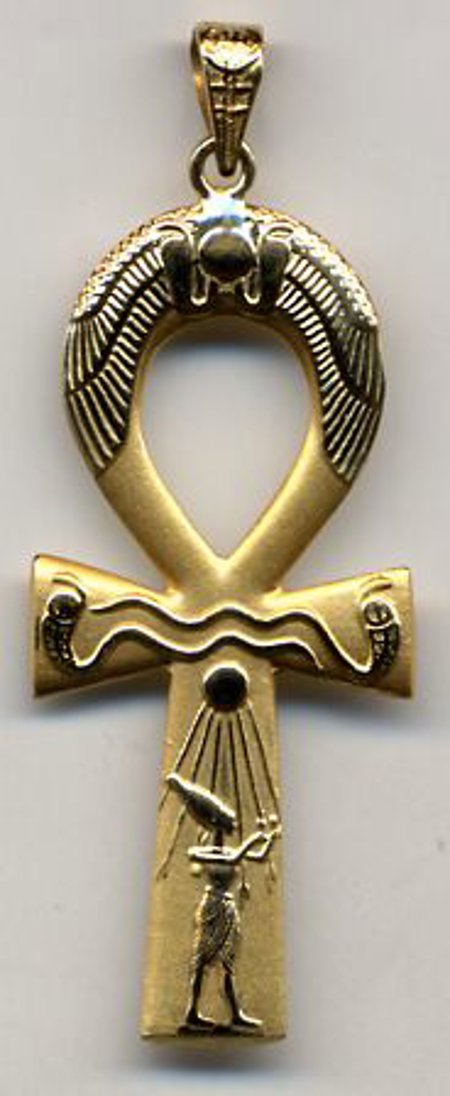 18K Gold Ahnk engraved w/Akhnaten