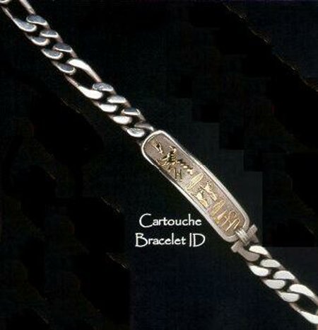 Sterling Silver W/18K gold Letters Cartouche Bracelet