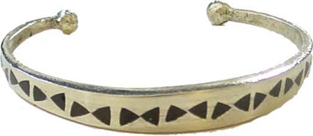 Taureg Silver Bracelet - Triangle Design