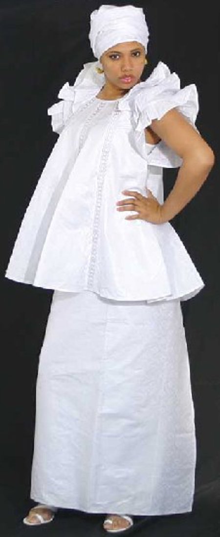 White Brocade Pleated Skirt Set