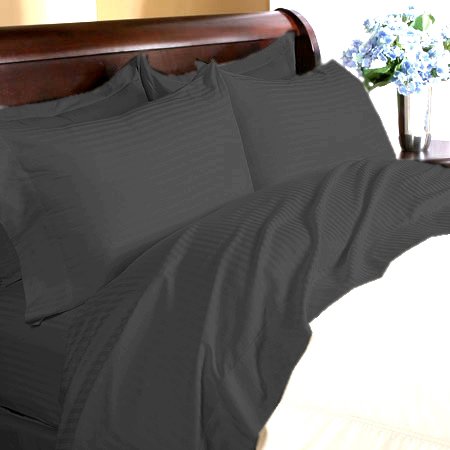 Luxury Black Striped 1200tc Sheet Set