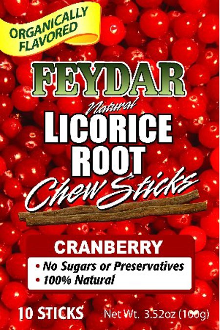 Organically Flavored Cranberry Chew Sticks (Licorice Roots)