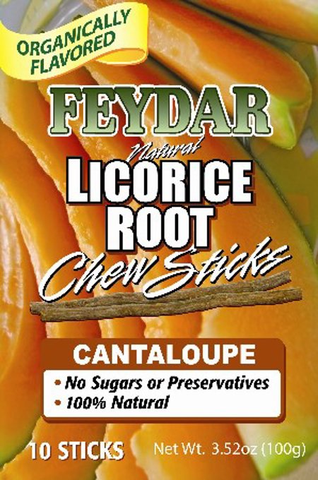 Organically Flavored Cantaloupe Chew Sticks (Licorice Roots)