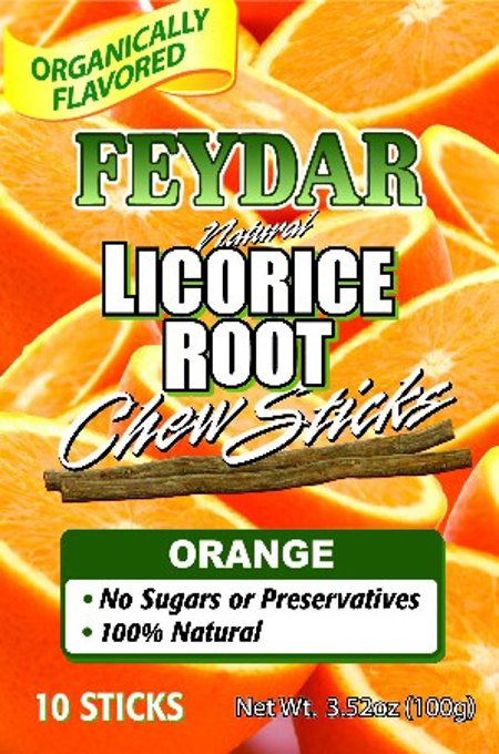 Organically Flavored Orange Chew Sticks (Licorice Roots)