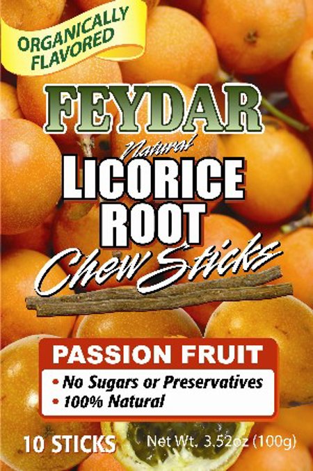 Organically Flavored Passion Fruit Chew Sticks (Licorice Roots)