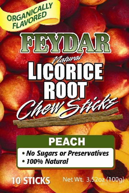 Organically Flavored Peach Chew Sticks (Licorice Roots)