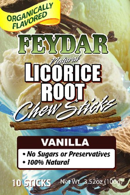 Organically Flavored Vanilla Chew Sticks (Licorice Roots)