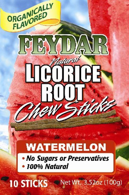 Organically Flavored Watermelon Chew Sticks (Licorice Roots)