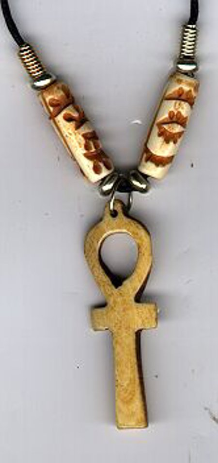 Hand Carved Ahnk Necklace from Africa