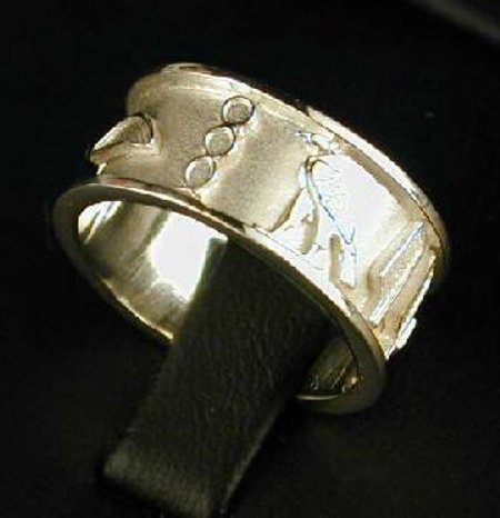 Personalized Silver Pharonic Ring
