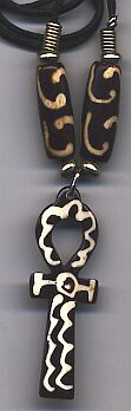 Hand Carved Bone Ahnk From Africa #2