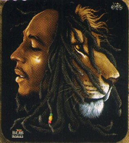 Bob Marley Lion/Face sticker aprox 4" X 4"