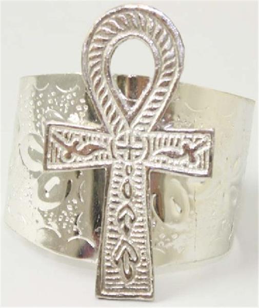  Ankh Pendant on Silver Cuff