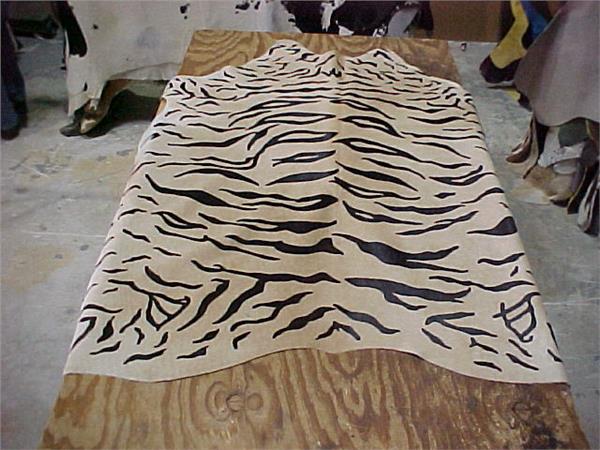  Tiger (White) Cow Hide Rug